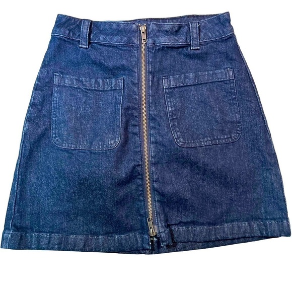 Madewell Denim Zip Front Skirt Size 25 Waist - Picture 1 of 10